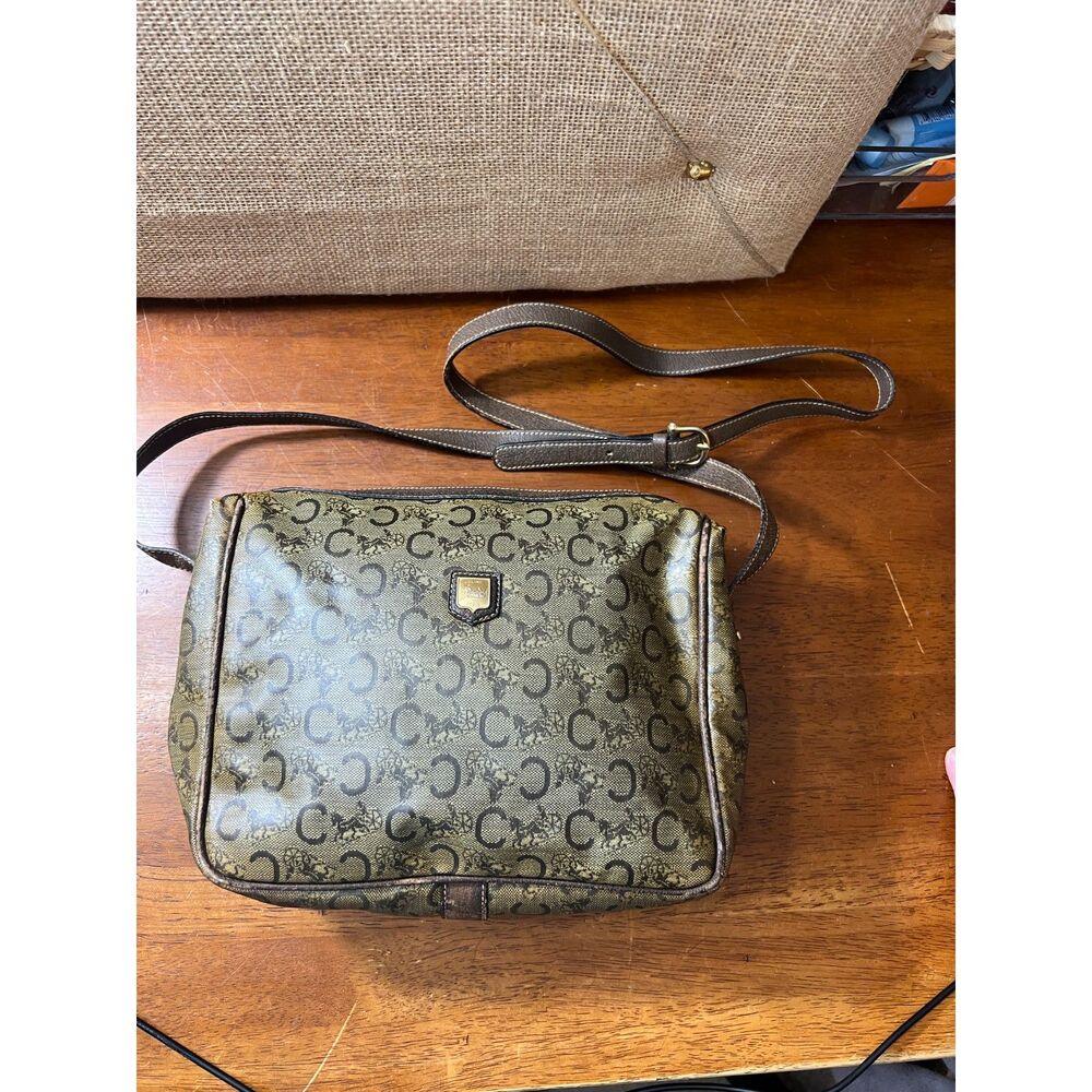 CELINE Sulky Carriage PCV & Leather Crossbody Bag